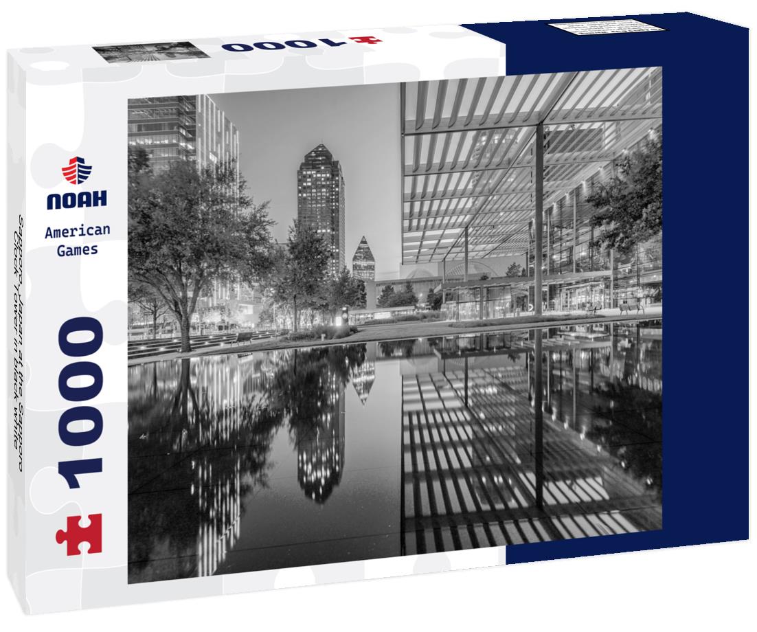 Noah Jigsaw Puzzle Sapporo, Japan at the Sapporo Clock Tower in black white 1000 pieces