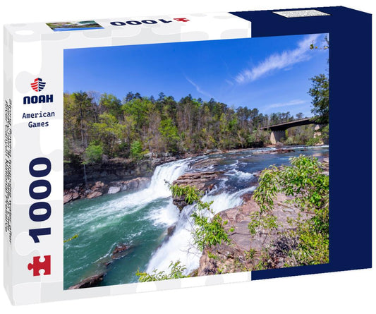 Noah Jigsaw Puzzle Strong flowing turquoise water after heavy rain at Little falls in Little River Canyon National Preserve 1000 pieces