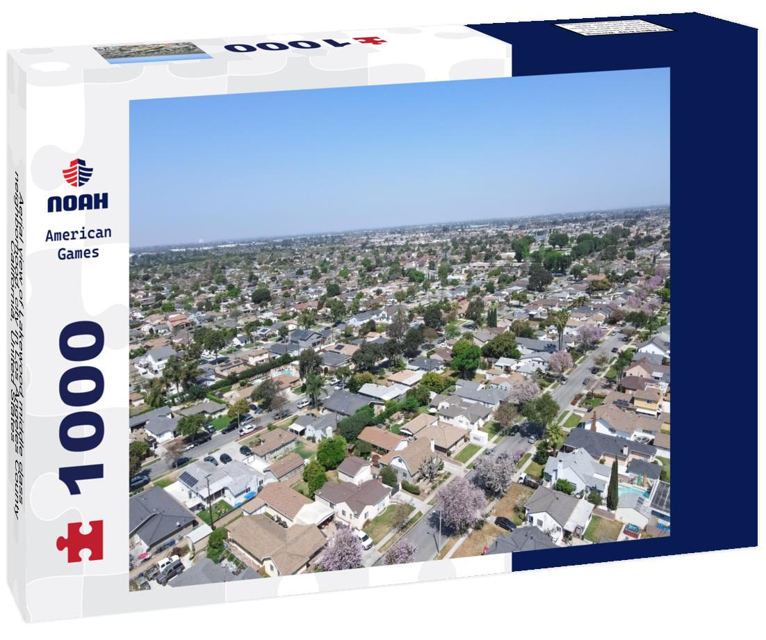 Noah Jigsaw Puzzle Aerial view of Lakewood middle class neighborhood, city in Los Angeles County, California, United States 1000 pieces