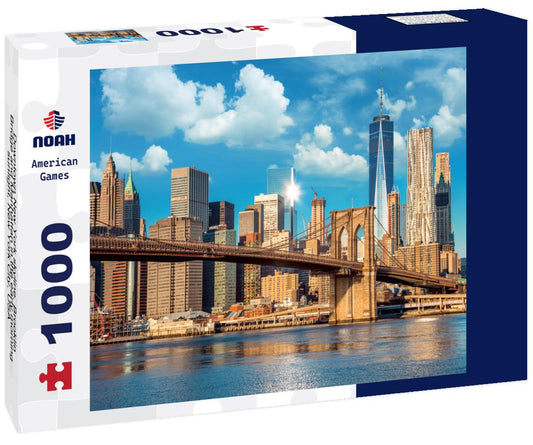 Noah Jigsaw Puzzle Downtown New York skyline, Brooklin Bridge and Manhattan in the early morning sunlight, New York City, USA 1000 pieces