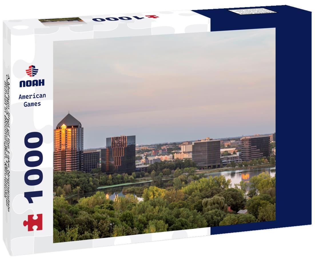 Noah Jigsaw Puzzle A Medium Shot of the Lake Normandale Office Block Reflecting a Late Summer Sunset in Bloomington, Minnesota 1000 pieces
