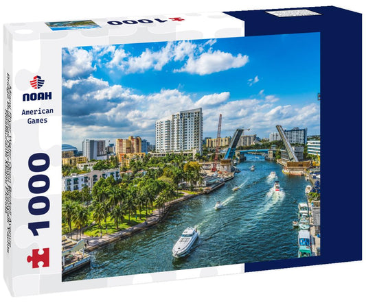 Noah Jigsaw Puzzle Miami River Water Open Brickell Avenue Bridge Buildings Downtown Riverwalk Yachts Restaurants Miami Florida 1000 pieces