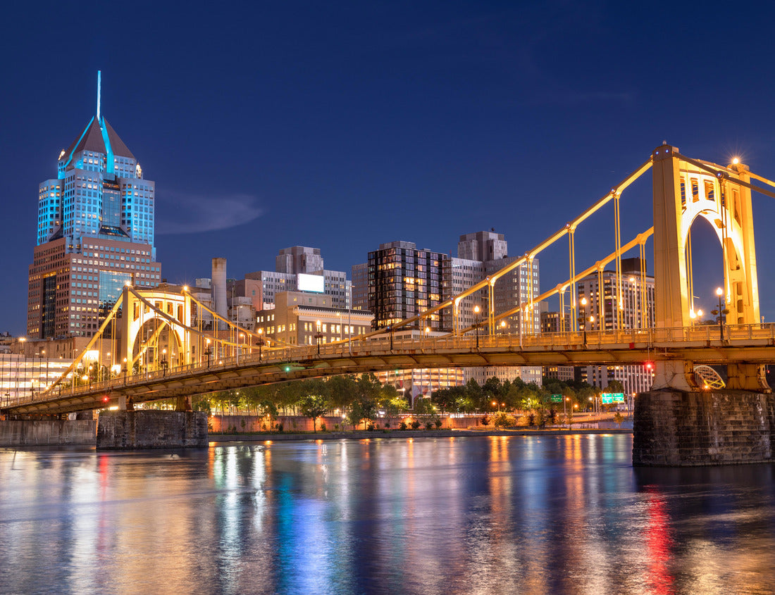 Noah Jigsaw Puzzle City skyline view over the Allegheny River and Roberto Clemente Bridge in downtown Pittsburgh Pennsylvania USA 1000 pieces
