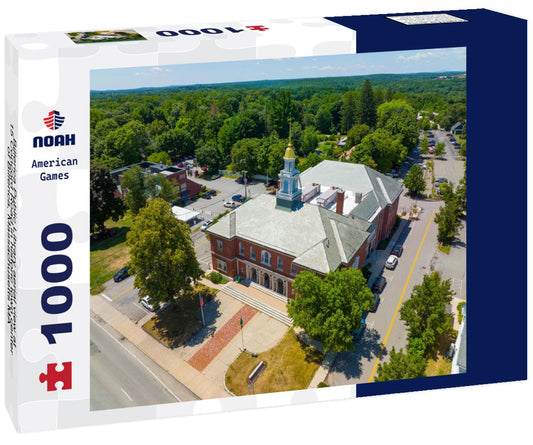 Noah Jigsaw Puzzle Billerica Public Library aerial view at 15 Concord Road in historic town center of Billerica, Massachusetts MA 1000 pieces
