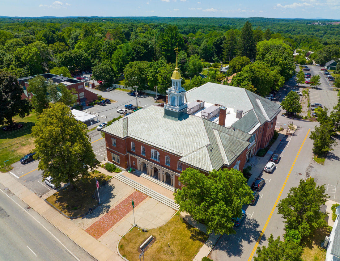 Noah Jigsaw Puzzle Billerica Public Library aerial view at 15 Concord Road in historic town center of Billerica, Massachusetts MA 1000 pieces