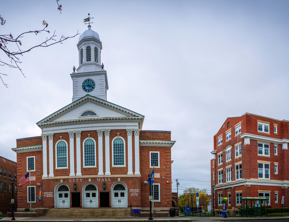 Noah Jigsaw Puzzle Historic Lebanon City Hall building, downtown skyline, and Colburn Park in Grafton County, western New Hampshire 1000 pieces