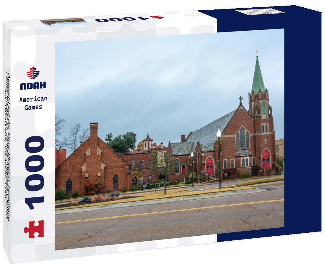 Noah Jigsaw Puzzle Aussicht auf die Olive Street in Texarkana Texas mit der St. James' Anglican Church aus Texarkana, Arkansas, USA 1000 pieces