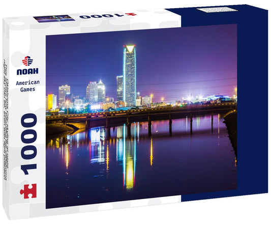 Noah Jigsaw Puzzle Oklahoma City skyline at night. This shows how beautiful the Oklahoma night sky can be, even with light pollution 1000 pieces