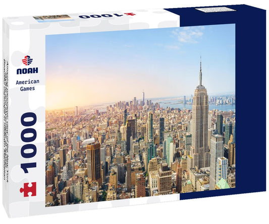Noah Jigsaw Puzzle Amazing panoramic view of the New York skyline and skyscraper at sunset. Beautiful cityscape in midtown Manhattan 1000 pieces