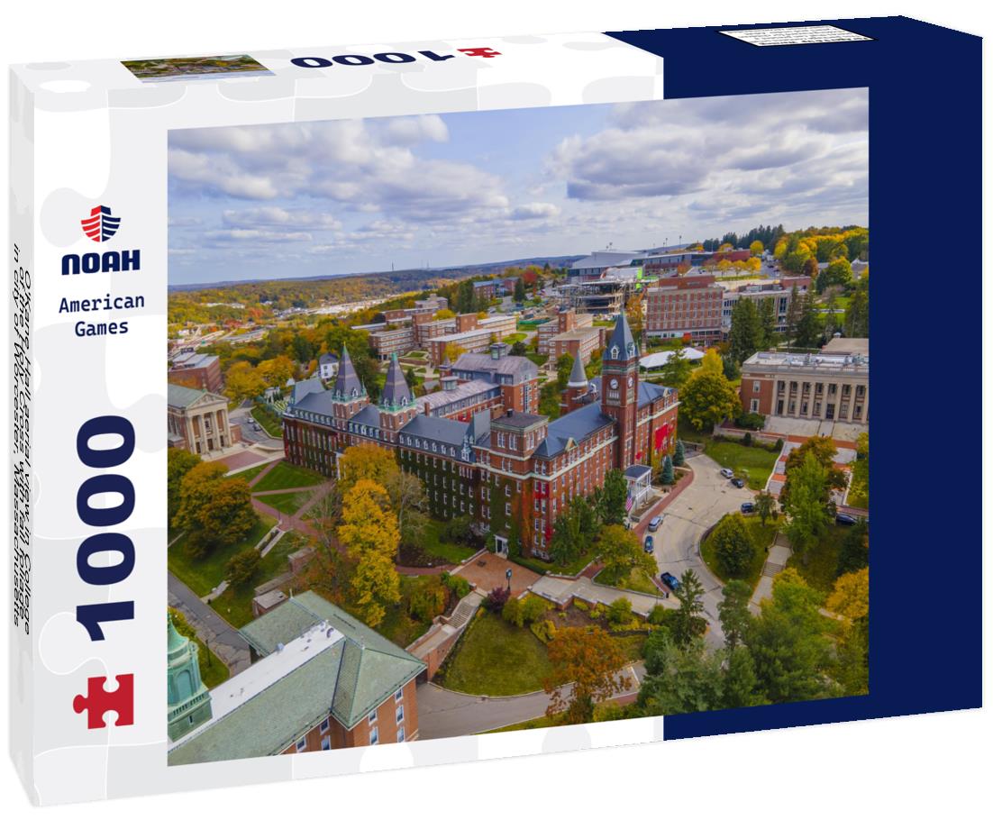 Noah Jigsaw Puzzle O'Kane Hall aerial view in College of the Holy Cross with fall foliage in city of Worcester, Massachusetts MA, USA 1000 pieces