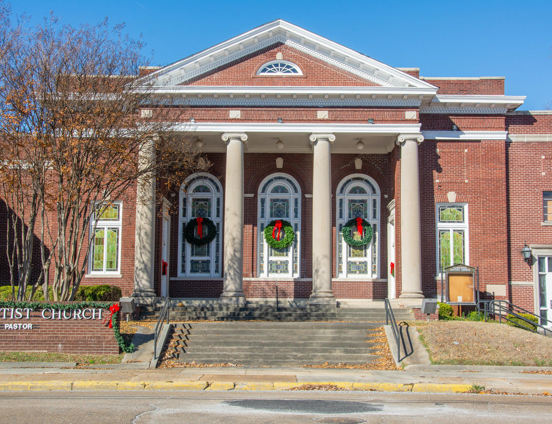 Noah Jigsaw Puzzle Late 19th century Clarksdale Baptist Church decorated for Christmas in Clarksdale, Mississippi, in Coahoma County, USA 1000 pieces