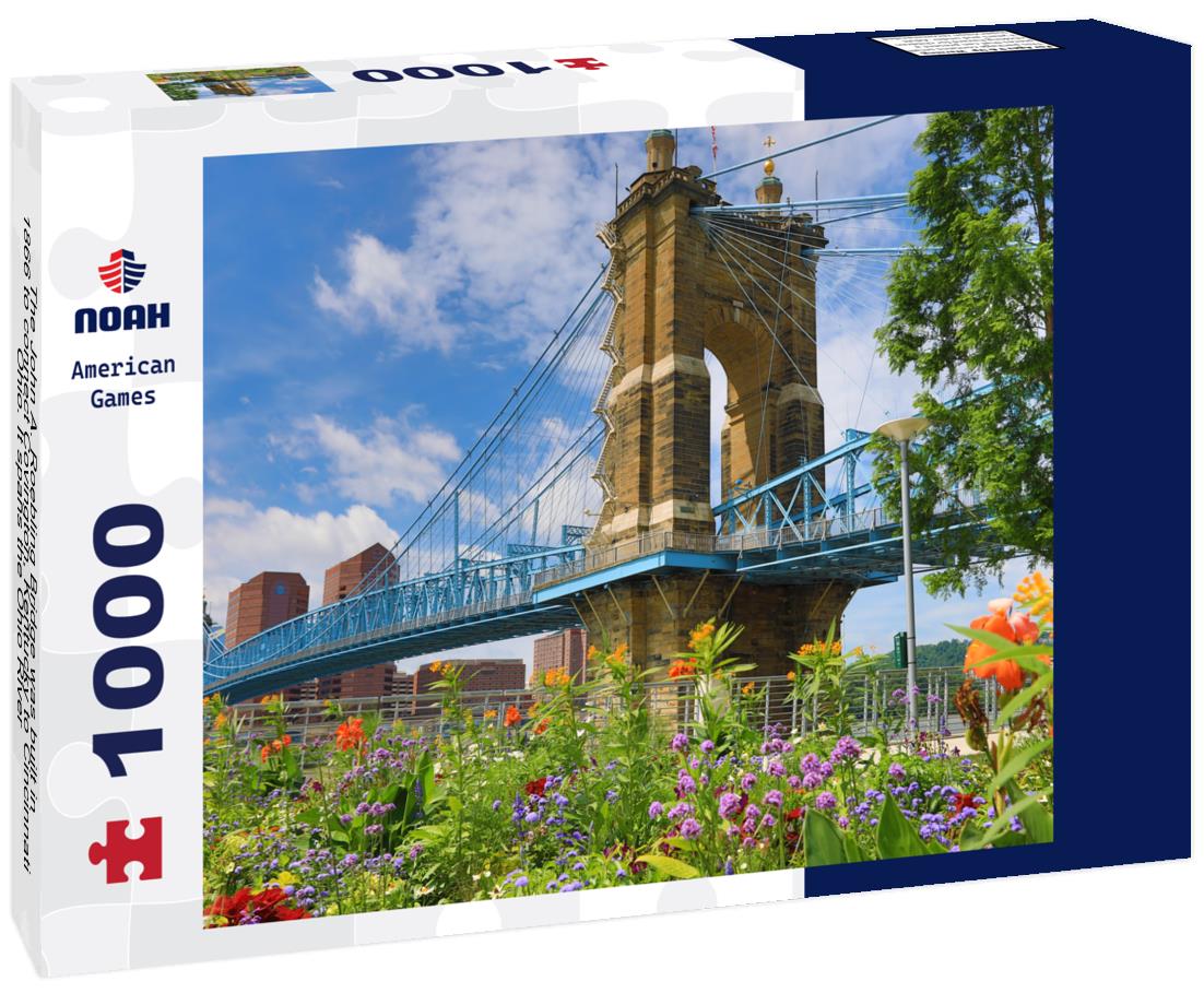 Noah Jigsaw Puzzle The John A. Roebling Bridge was built in 1866 to connect Covington, Kentucky to Cincinnati, Ohio. It spans the Ohio River 1000 pieces