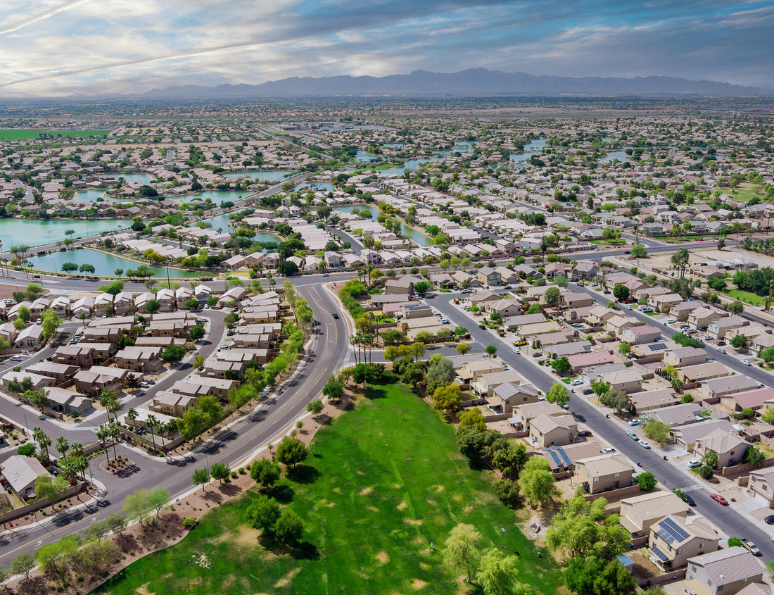 Noah Jigsaw Puzzle Aerial view of a small sleeping area roofs of the houses in the Avondale small towns Avondale small town landscape on Arizona 1000 pieces