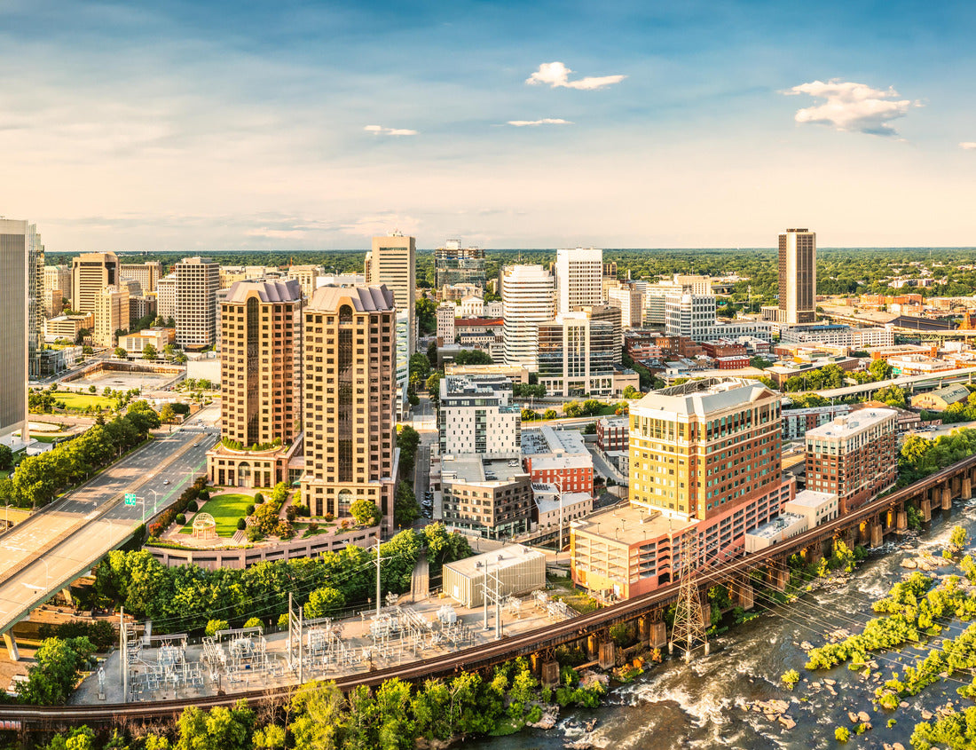 Noah Jigsaw Puzzle Richmond, Virginia, at sunset. Richmond is the capital city of the Commonwealth of Virginia. Manchester Bridge spans James River 1000 pieces
