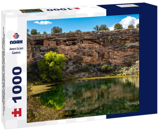 Noah Jigsaw Puzzle Ancient ruins and surroundings reflect on the quiet water of Montezuma Well. Part of Montezuma Castle National Monument in Arizona 1000 pieces
