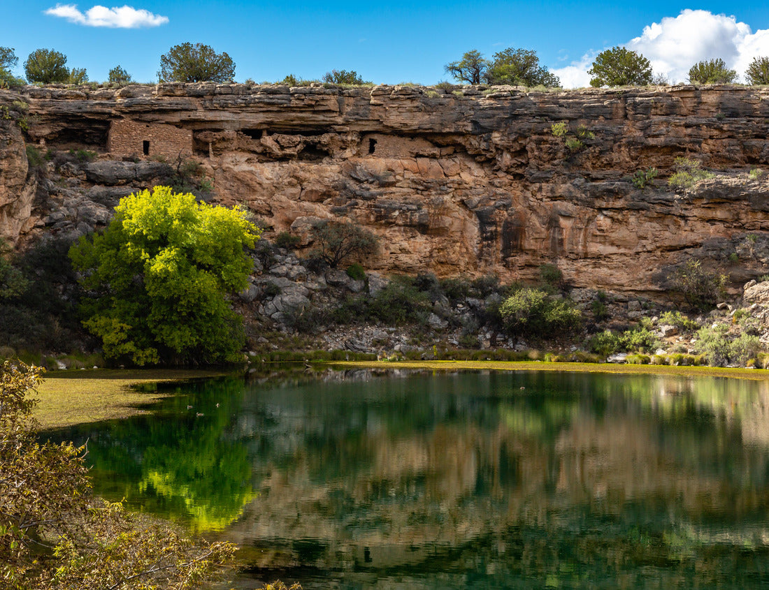 Noah Jigsaw Puzzle Ancient ruins and surroundings reflect on the quiet water of Montezuma Well. Part of Montezuma Castle National Monument in Arizona 1000 pieces