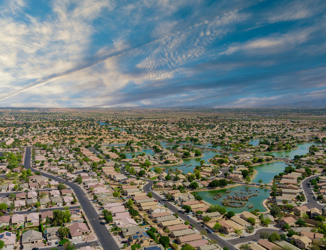 Noah Jigsaw Puzzle Landscape scenic aerial panorama view of a suburban settlement in USA with detached houses with Avondale of small town the Arizona 1000 pieces