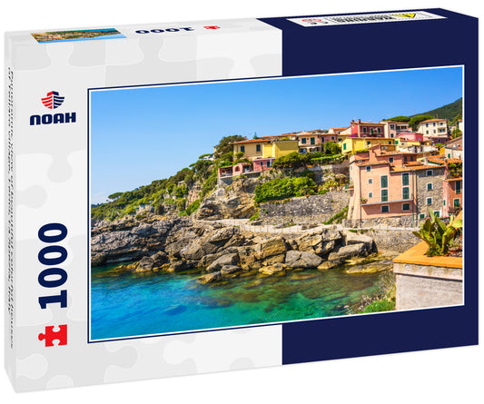 Panoramic view of beautiful colorful houses of Tellaro village, Lerici, La Spezia, Italy