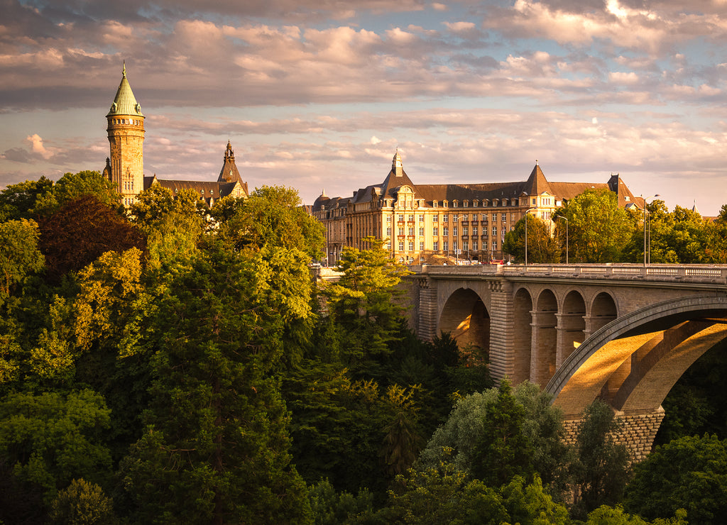 Luxembourg City at sunset