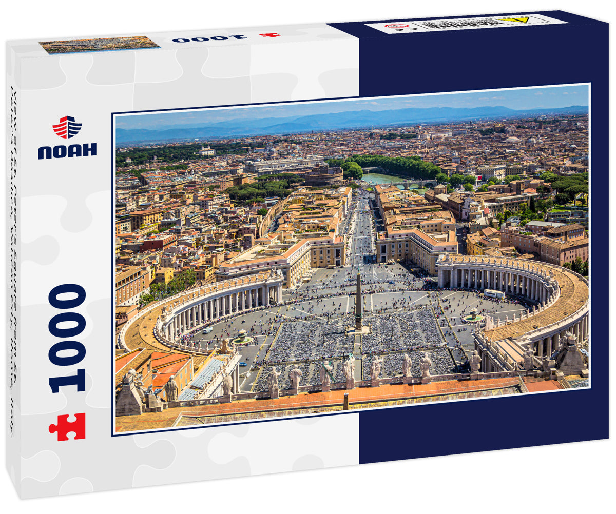 View of St. Peter's Square from St. Peter's Basilica, Vatican City, Rome, Italy.