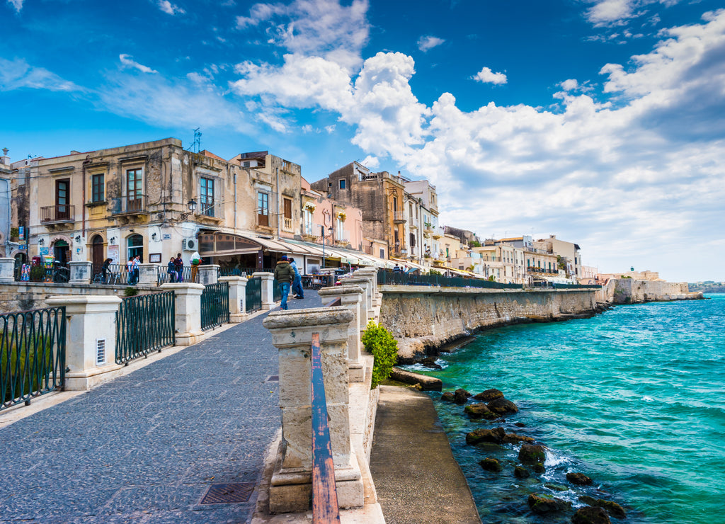 Coast of the island of Ortigia near the city of Syracuse, Sicily, Italy