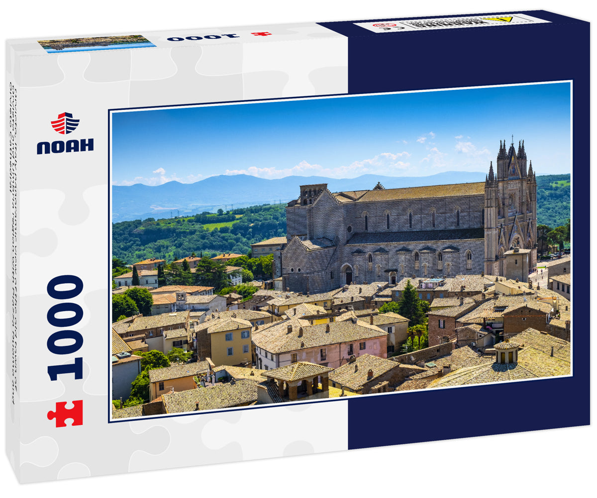Orvieto, Italy panoramic view of the old town of Orvieto and Umbria region with Piazza Duomo and Orvieto Cathedral