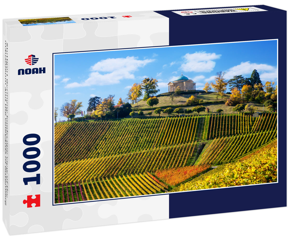 Stuttgart Germany landscape view of the mausoleum and the vineyards of Rotenberg