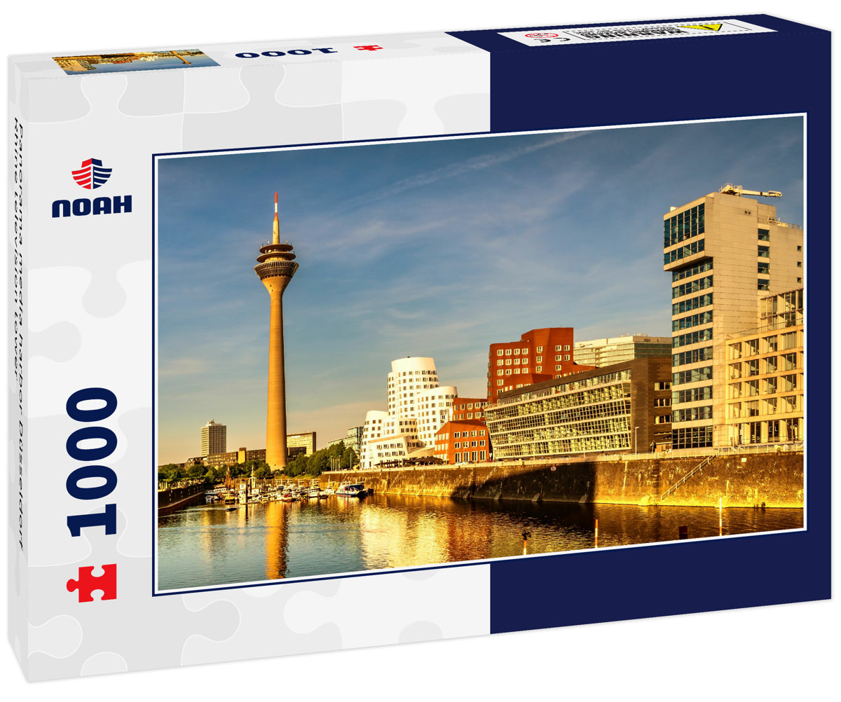 Panorama media harbor Düsseldorf Rhine television tower