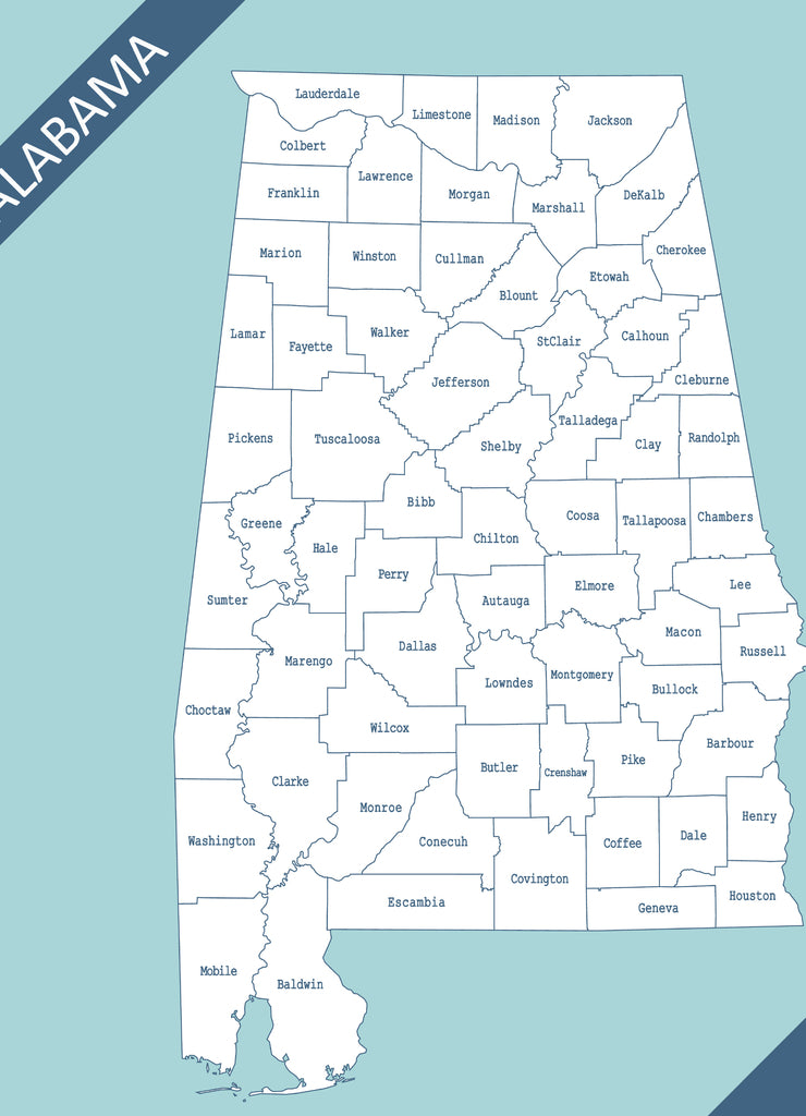 Map of Alabama counties