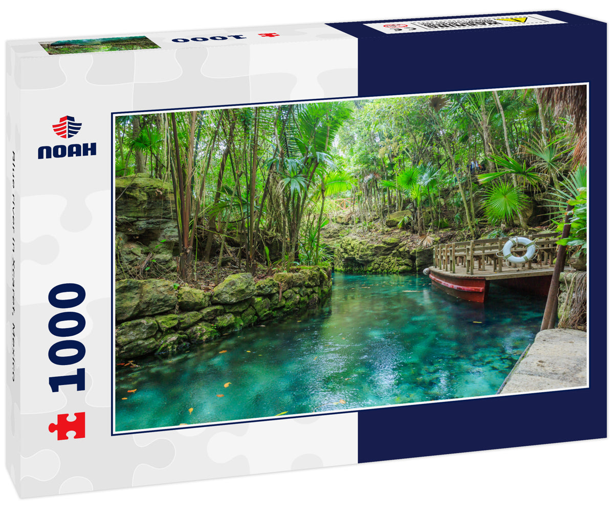 Blue river in Xcaret, Mexico