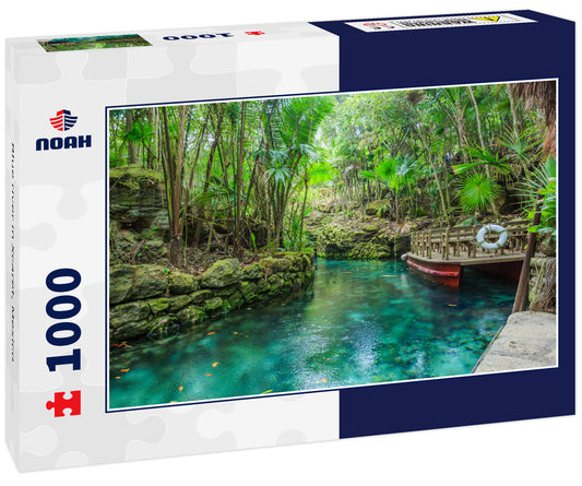 Blue river in Xcaret, Mexico