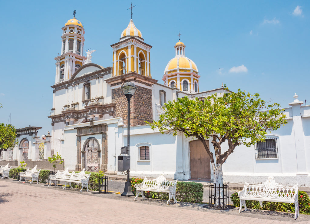 Beautiful white town of Comala in Colima, Mexico