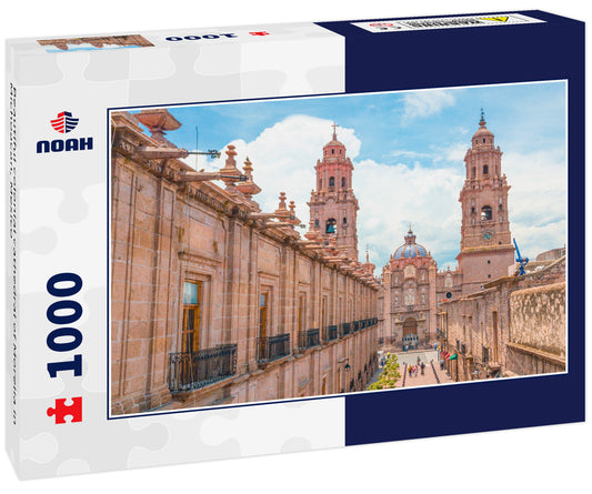 Beautiful colonial cathedral of Morelia in Michoacan, Mexico