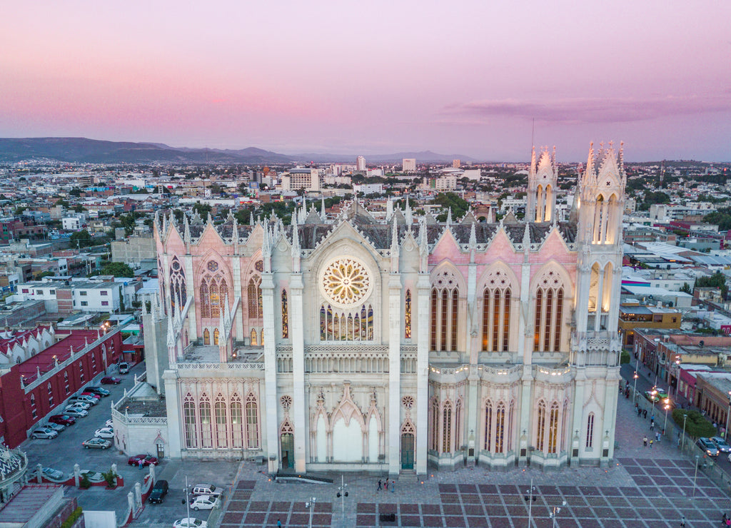 Beautiful aerial view of the Temple of Atonement of Leon in Guanajuato, Mexico