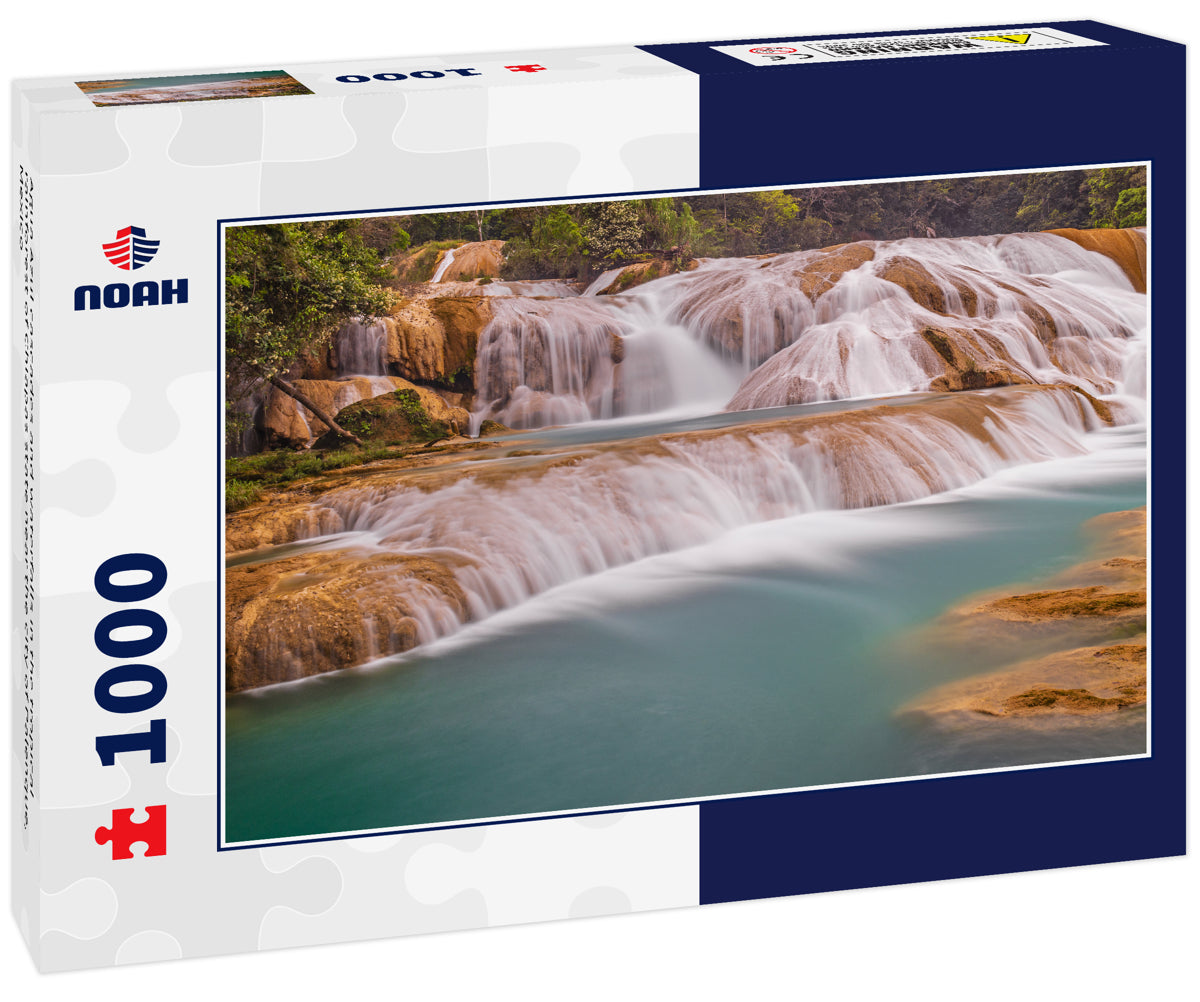 Agua Azul cascades and waterfalls in the tropical rainforest of Chiapas state near the city of Palenque, Mexico