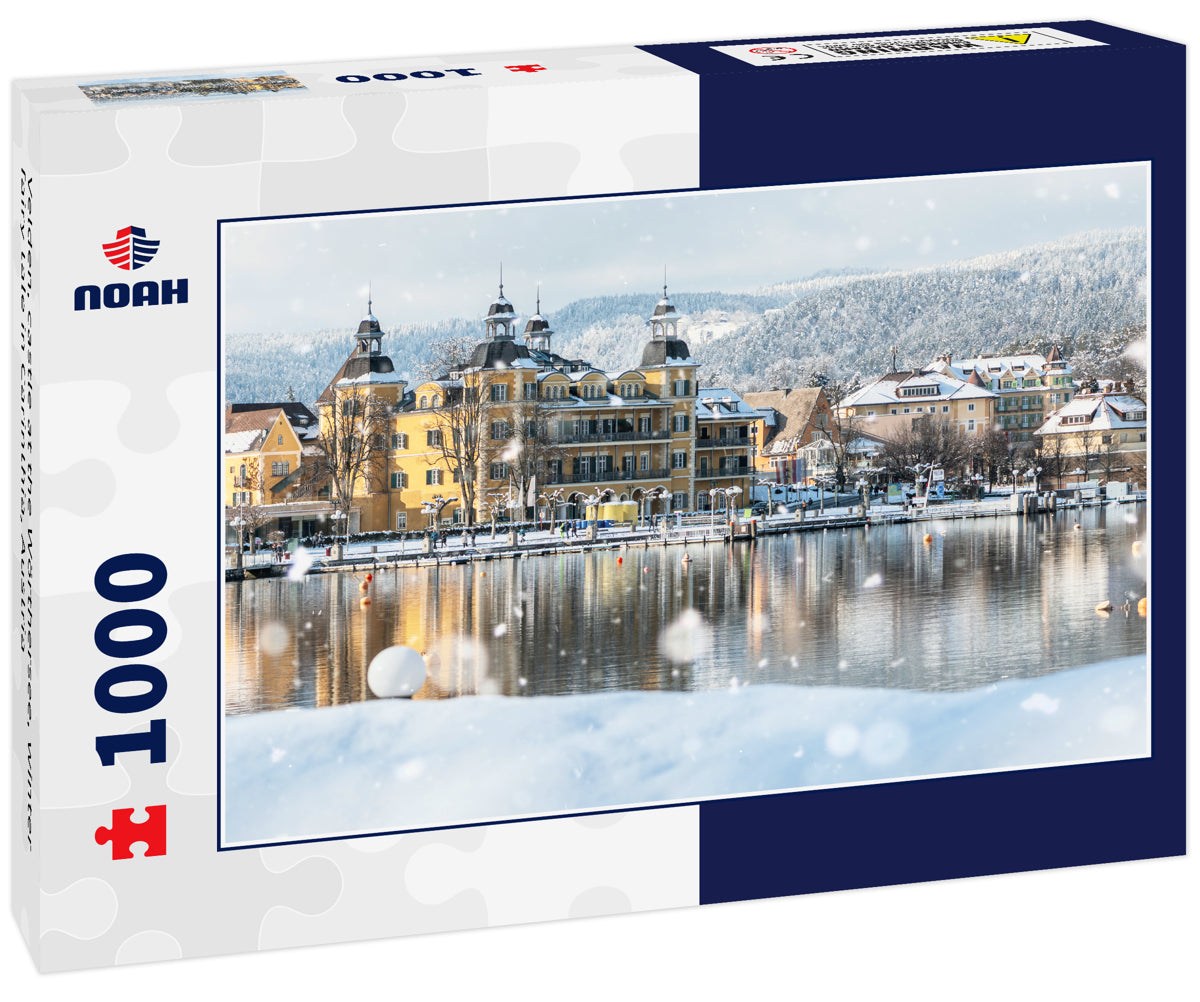 Velden, castle at the Wörthersee, winter fairy tale in Carinthia, Austria