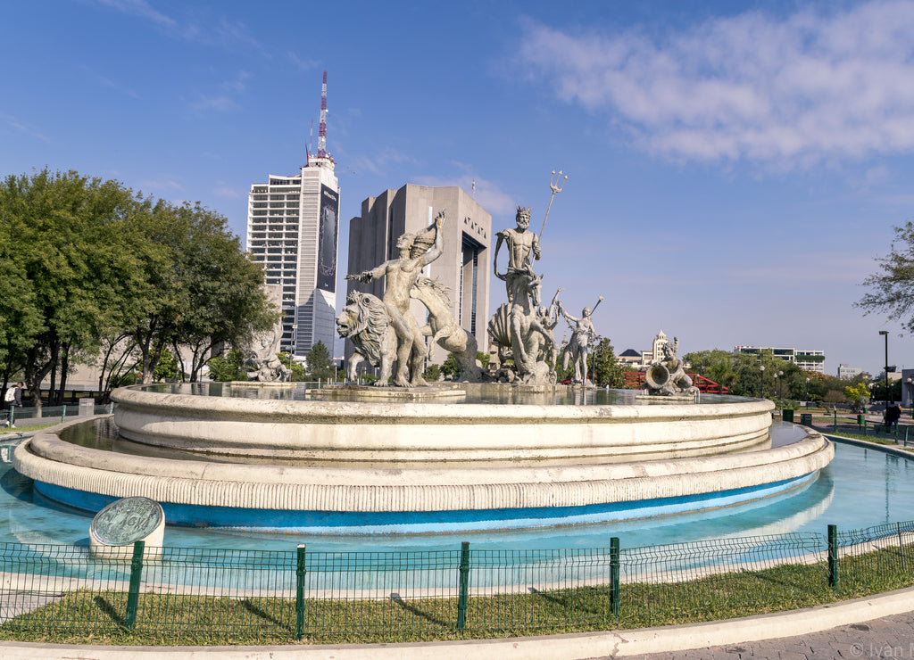 Fountain in Macroplaza, Mexico