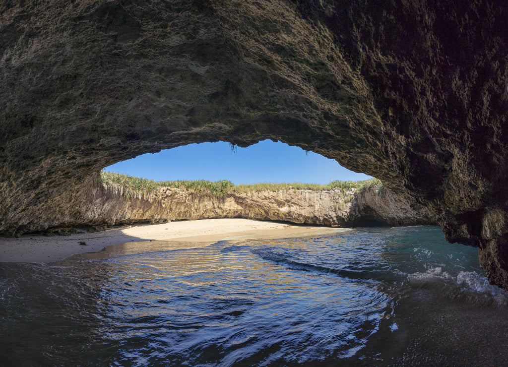 Hidden beach in the Marietas Islands on the Mexican Pacific Ocean, Mexico