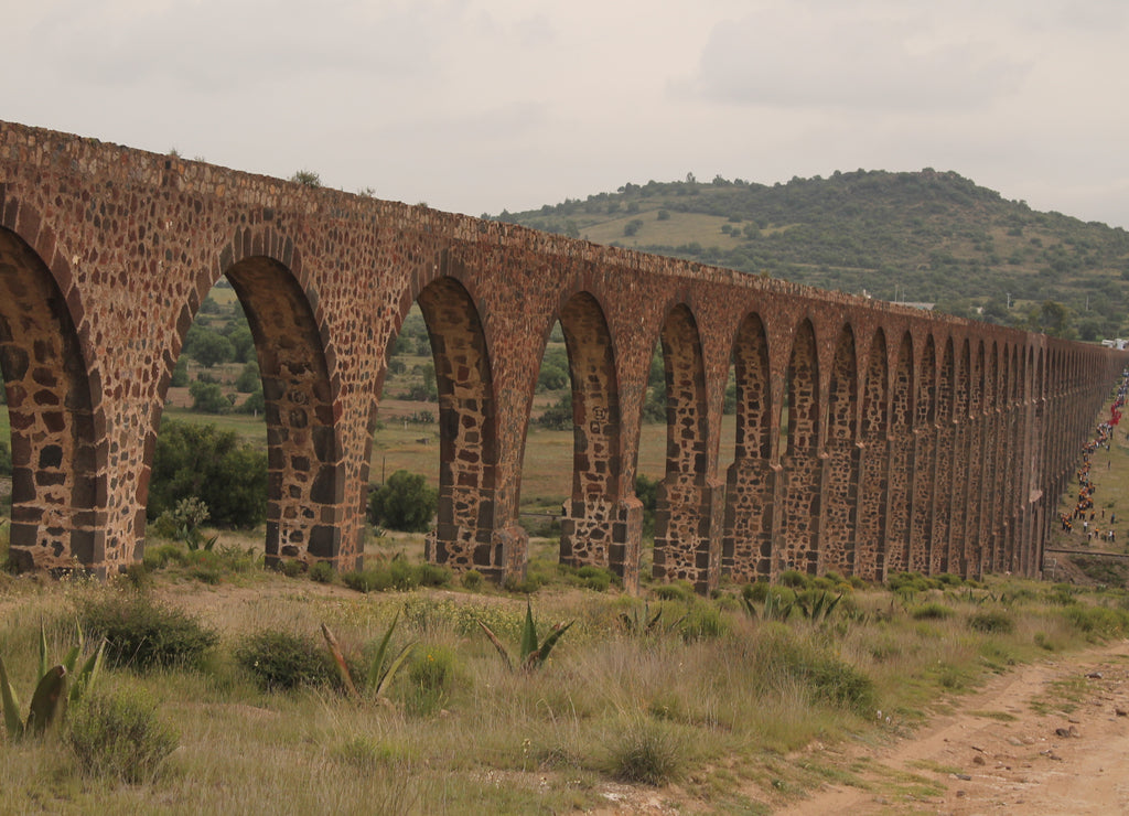 Padre Tembleque aqueduct at sunset, Mexico