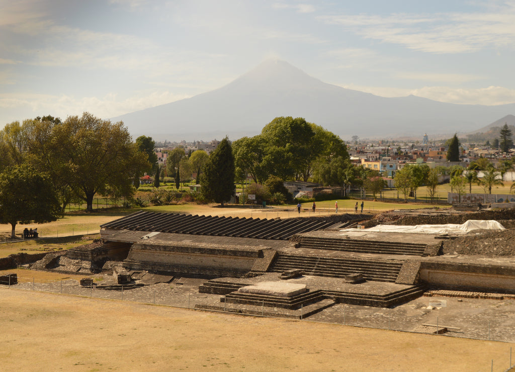 Heroica Puebla de Zaragoza town at the foot of Popocatepetl volcano, Mexico