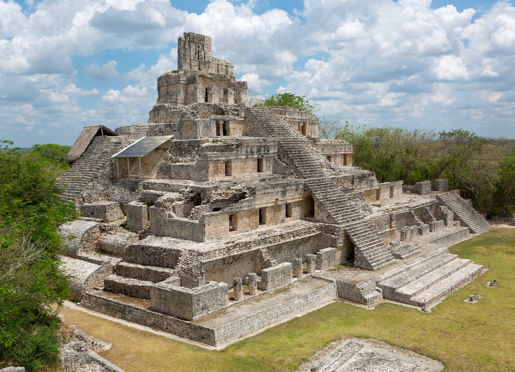 Main temple in Edzna, Campeche, Mexico