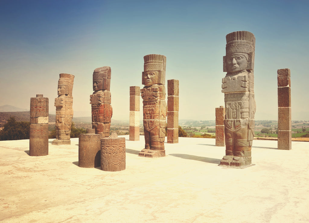 Ancient ruins of Tula de Allende - archaeological site in Mexico