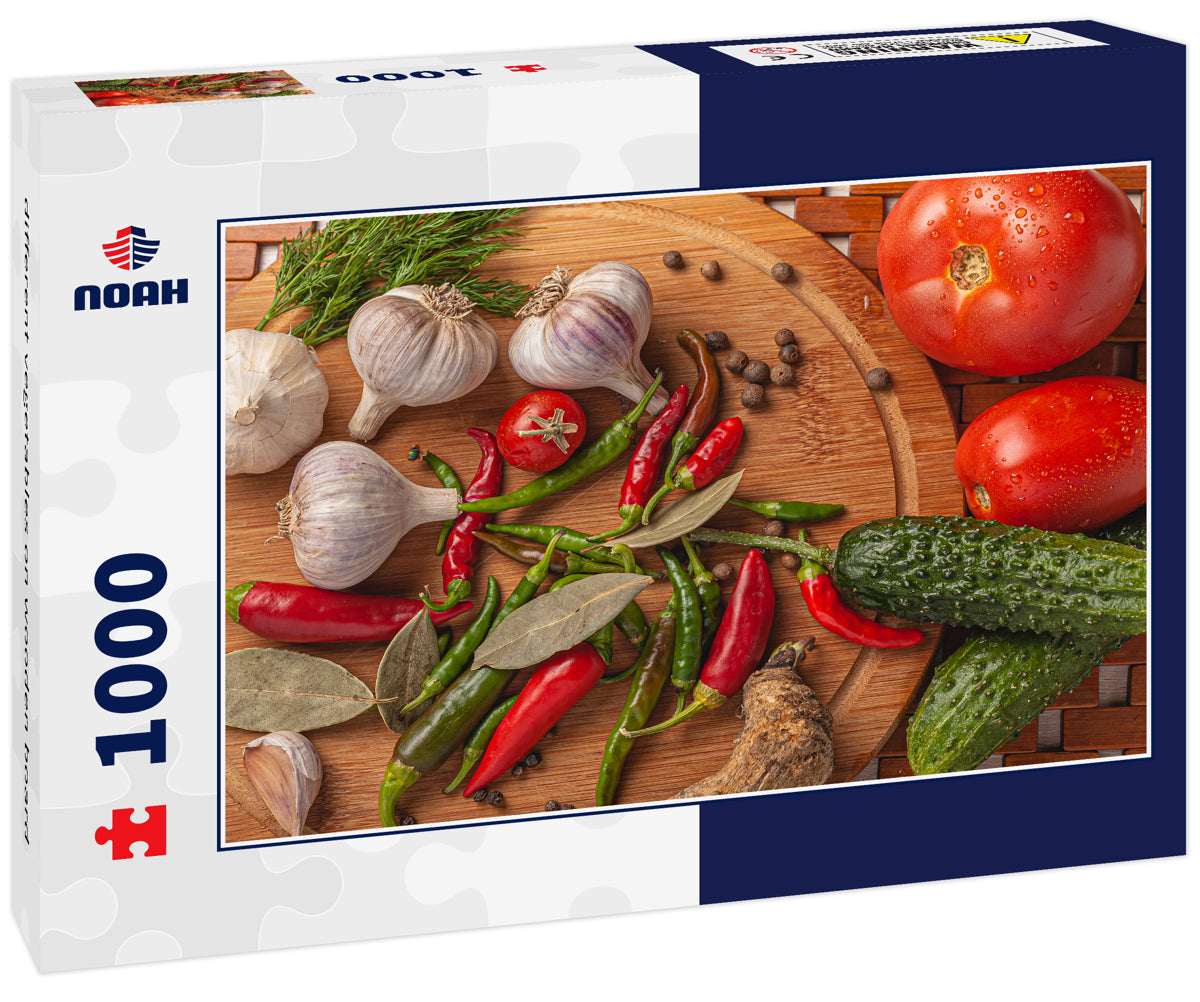 different vegetables on wooden board