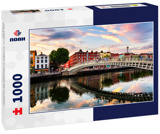 Ha Penny Bridge in Dublin at sunset, Ireland