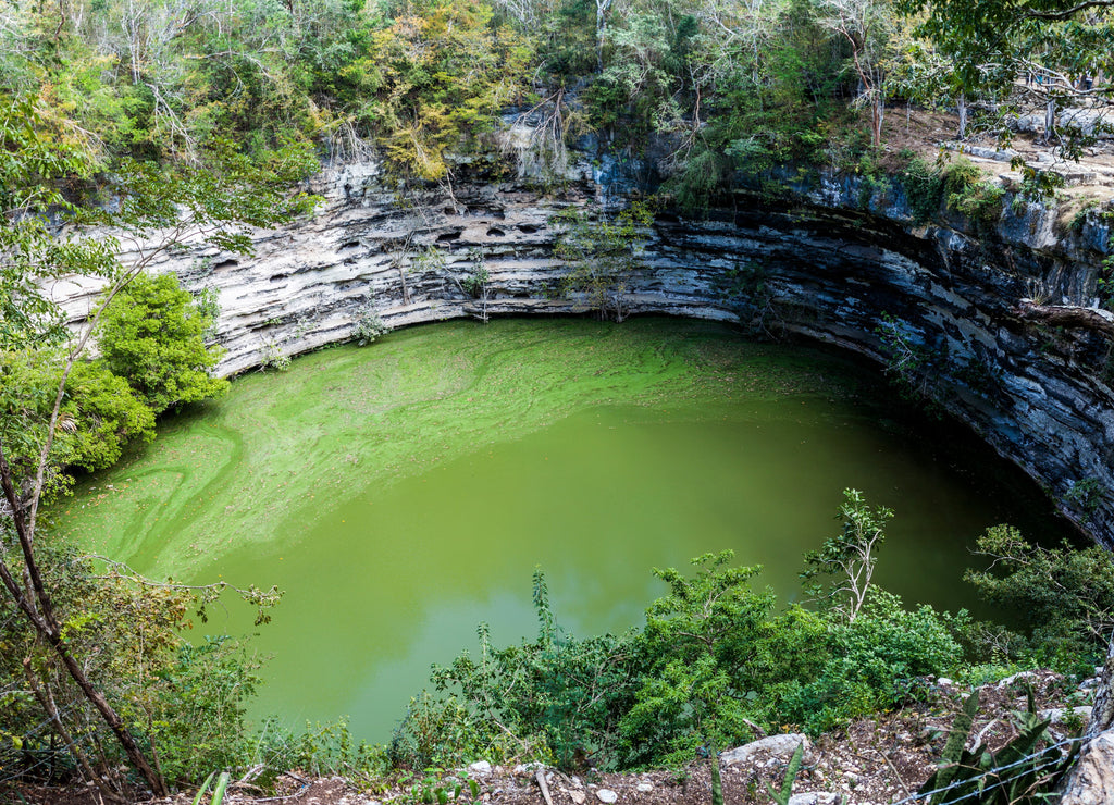 Sacred cenote at the archaeological site of Chichen Itza, Mexico