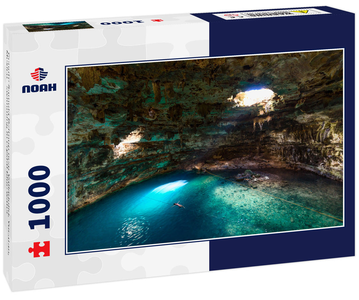 Cenote Samula Dzitnup near Valladolid, Yucatan, Mexico - swimming in crystal blue water
