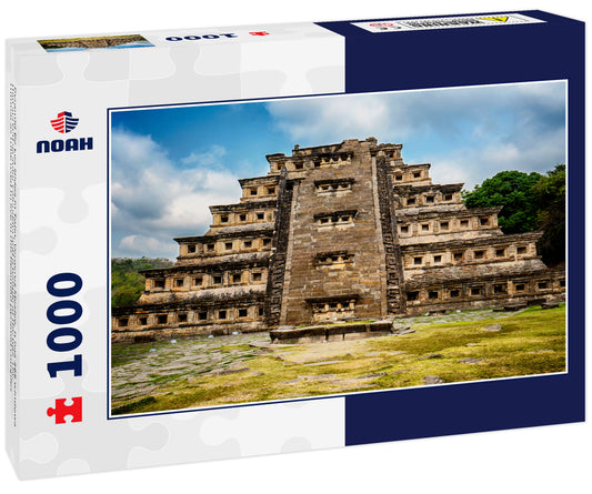 Pyramid De Los Nidos in Tajín, Veracruz Mexico. It has 365 windows that served as solar calendars and a temple at the top. The Totonacas tribe used to live in this beautiful pyramid complex