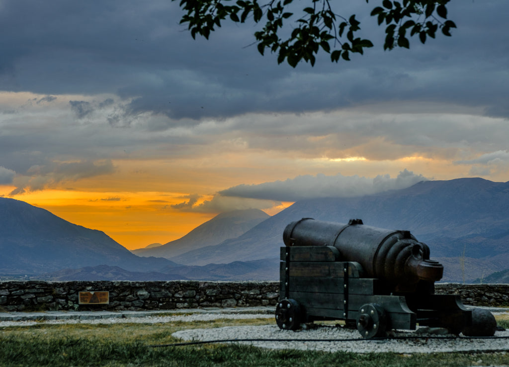 Gjirokastra Castle. Albania a UNESCO World Heritage Site, the old town is famous for being a well-preserved city of authentic architecture