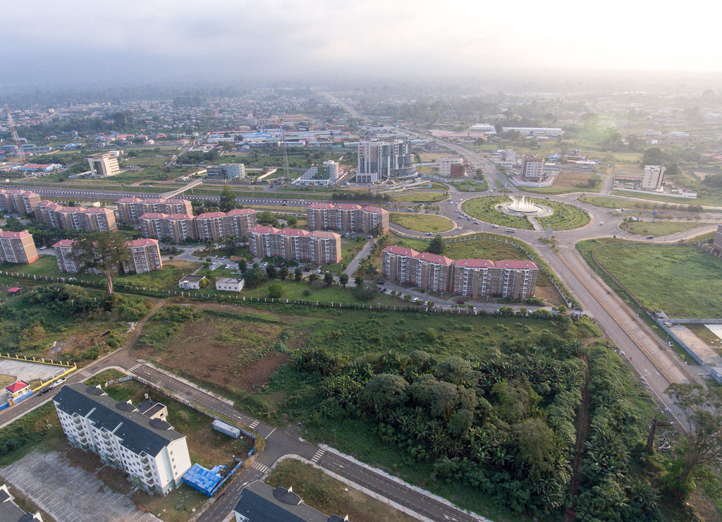 Aerial View of Malabo Equatorial Guinea City Central Africa