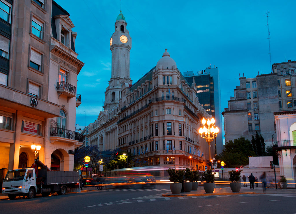 Downtown Buenos Aires Argentina at night